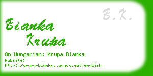 bianka krupa business card